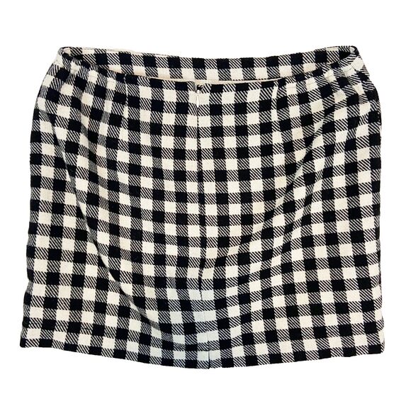 Talbots Gingham Mini Skirt Women's 16W Black White Wool Classic Lined Old Money - Picture 3 of 6
